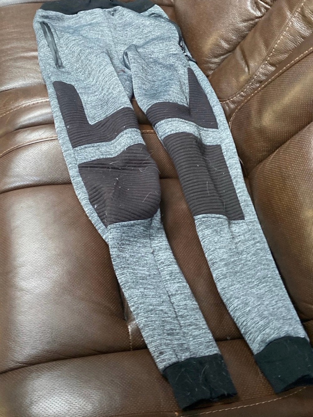 Society Gray and Black Men's Knit Joggers with Reinforced Knee Panels